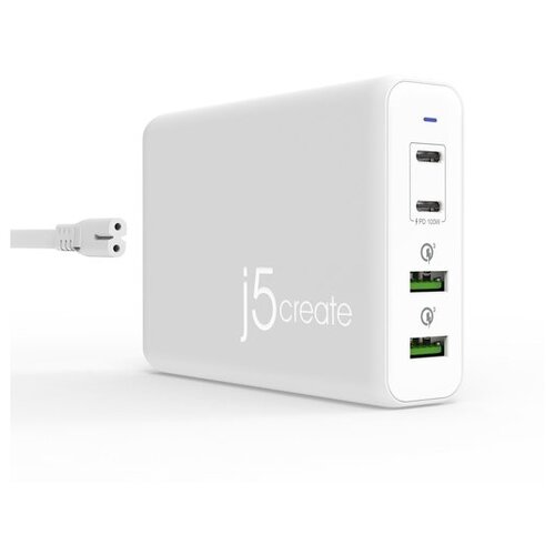 фото Сетевое зарядное устройство j5create 100w pd usb-c™ super charger. j5create 100w pd usb-c super charger