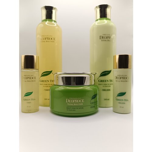 DEOPROCE PREMIUM GREENTEA TOTAL SOLUTION 3 SET Набор: Тонер, Эмульсия, Крем