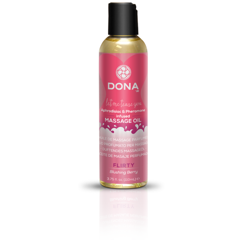 Массажное масло с феромонами DONA Flirty Blushing Berry - 110 мл.