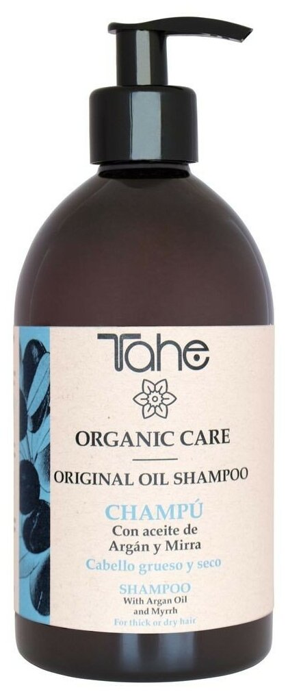 Tahe шампунь Organic Care Original Oil for thick and dry hair для тяжёлых, непослушных и сухих волос, 500 мл
