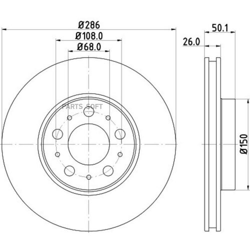 Диск Тормозной Volvo S60 01-/S80 99-06/V70 97-/Xc70 02- R15 Передний D 286Мм. HELLA PAGID арт. 8DD 355 107-051