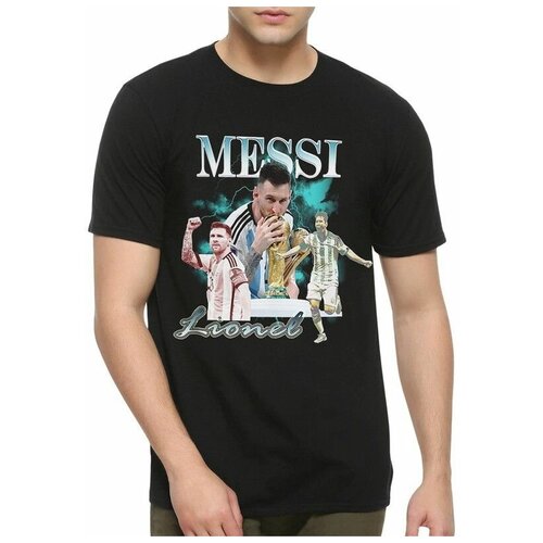 Футболка DreamShirts Лионель Месси / Lionel Messi Мужская Черная 2XL