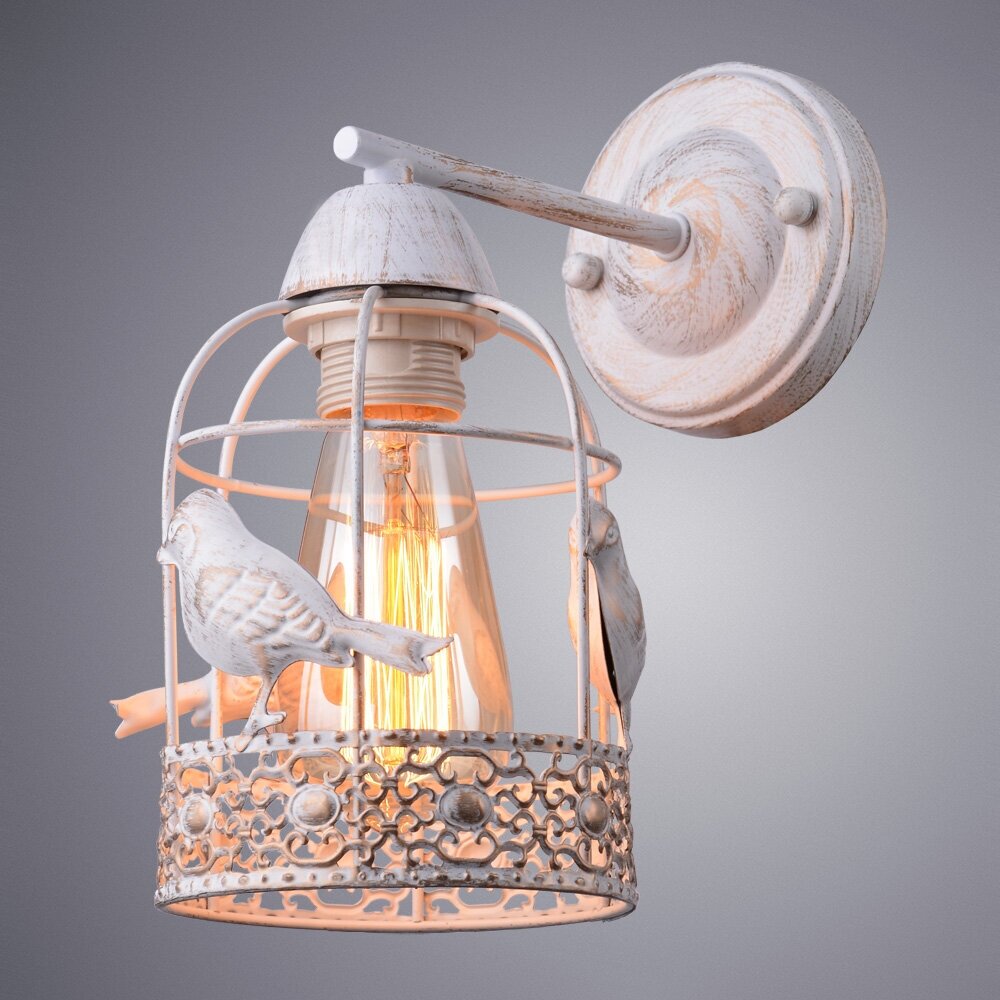 Бра с птичками Cincia A5090AP-1WG Arte Lamp, E27, кол-во ламп:1шт, Белый