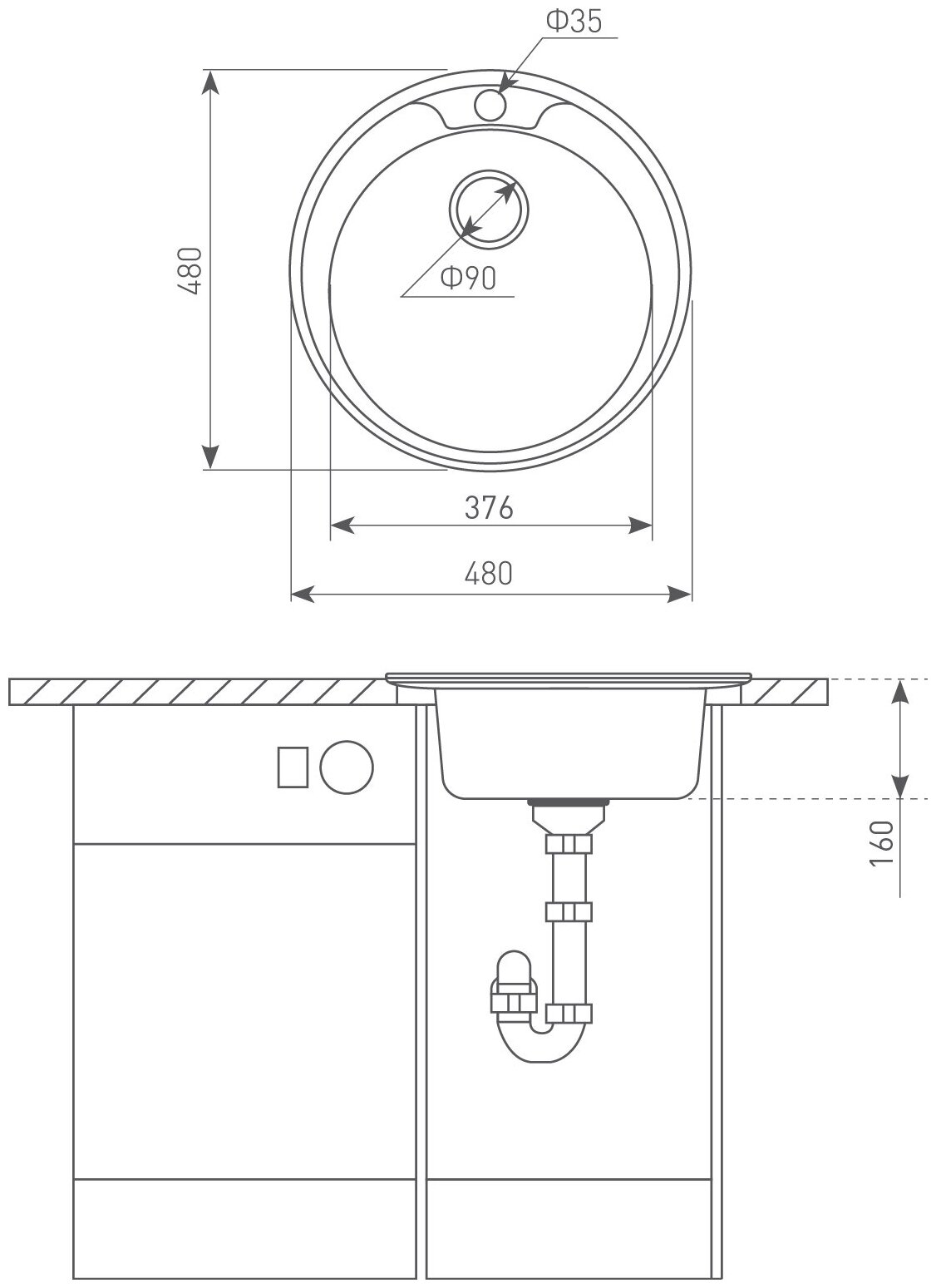 Кухонная мойка Zigmund & Shtain KREIS 480.7 полированная, сталь - фотография № 6