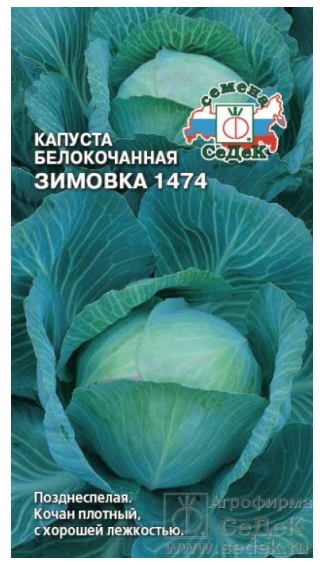 Семена капусты СеДеК Зимовка 1474 белокочанная 05 г