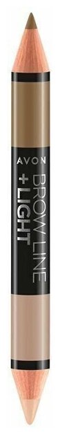 Avon True 2 в 1 Карандаш для бровей и хайлайтер, Light Brown/Светло-коричневый, 2,21 гр