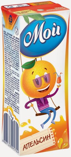 Изображение товара Упаковка 27 штук Нектар "Мой" Апельсин 0,2л пак