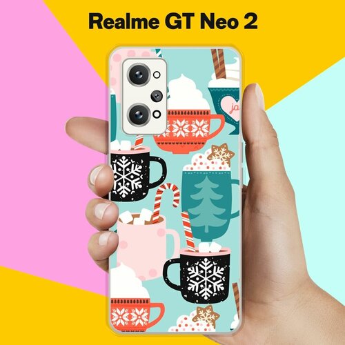 Силиконовый чехол на Realme GT Neo 2 Узор новогодний / для Реалми ДжиТи Нео 2 силиконовый чехол на realme gt neo 2 реалми gt нео 2 три кота