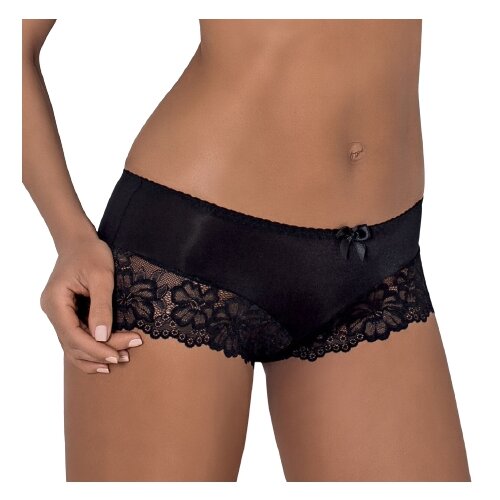фото Mat lingerie трусы carmela шорты средней посадки с отделкой вырезов кружевом, размер l/40, черный