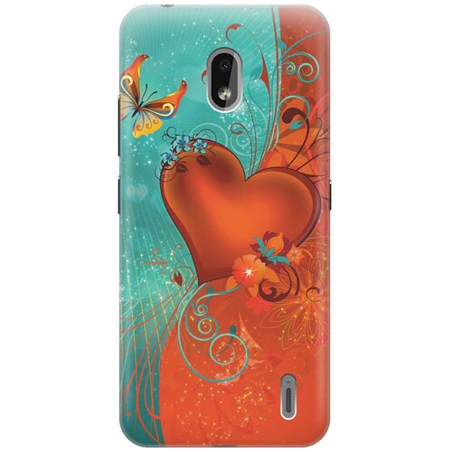 фото Gosso ультратонкий силиконовый чехол-накладка для nokia 2.2 с принтом "сердце и бабочка"