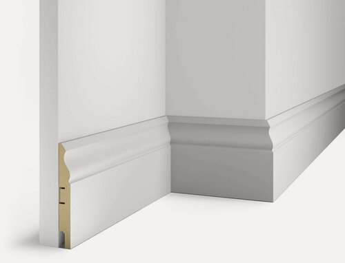 Изображение товара Плинтус AP21 под покраску, белый, 125x16x2400 мм, МДФ, с пазом Набор 5шт.