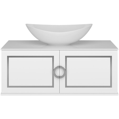 Тумба с раковиной Brevita Steffany 105 с хром вставками