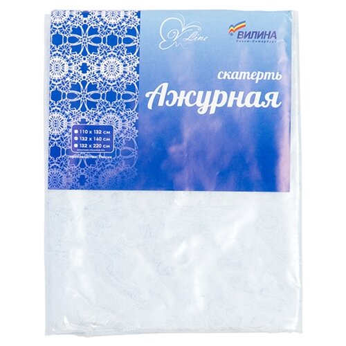 фото Скатерть вилина ажурная фиалка 130х220 см белый