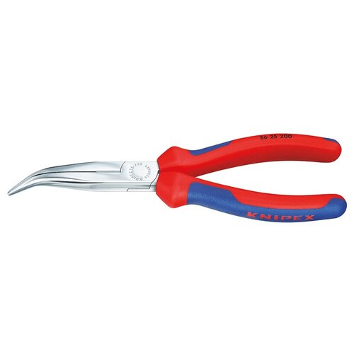 длинногубцы knipex kn 2626200 Длинногубцы с режущими кромками, полукруглые губки 40°, рез: проволока средней твёрдости d 3.2 мм, твёрдая проволока d 2.2 мм, 200 мм, хром, 2К ручки