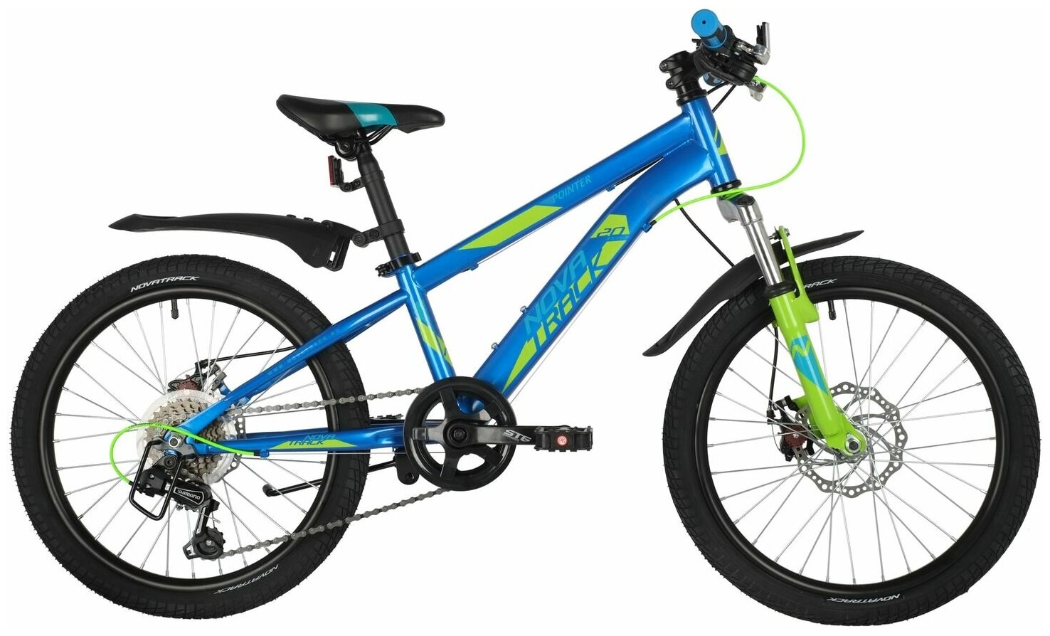 Подростковый горный (MTB) велосипед Novatrack Pointer 20 6. D (2021) синий в собранном виде