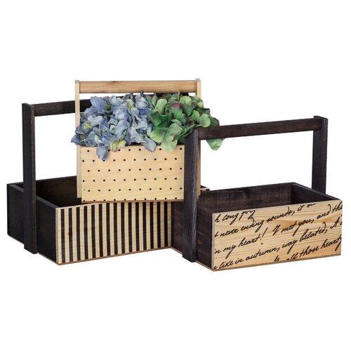 фото Ящик дарите счастье набор 3 в 1 с ручкой для тебя 30 х 25 х 20 см коричневый/бежевый