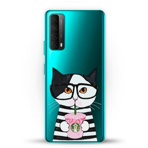 фото Силиконовый чехол кот в очках на huawei p smart 2021 andy & paul