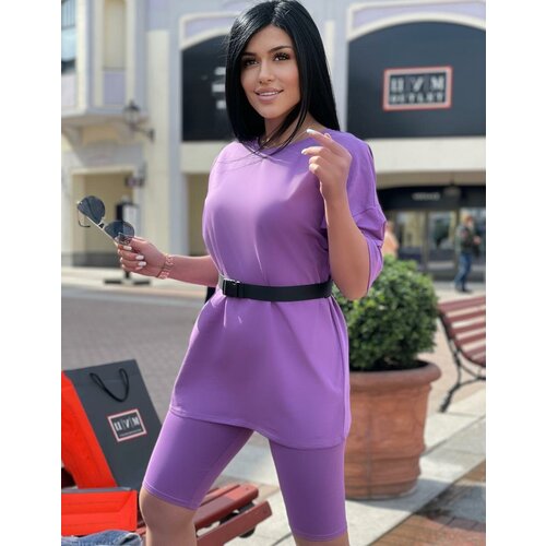 Костюм MaRuD, размер 42, фиолетовый женский повседневный спортивный костюм 231 новинка лета укороченные брюки с коротким рукавом стильный свободный костюм из двух предметов