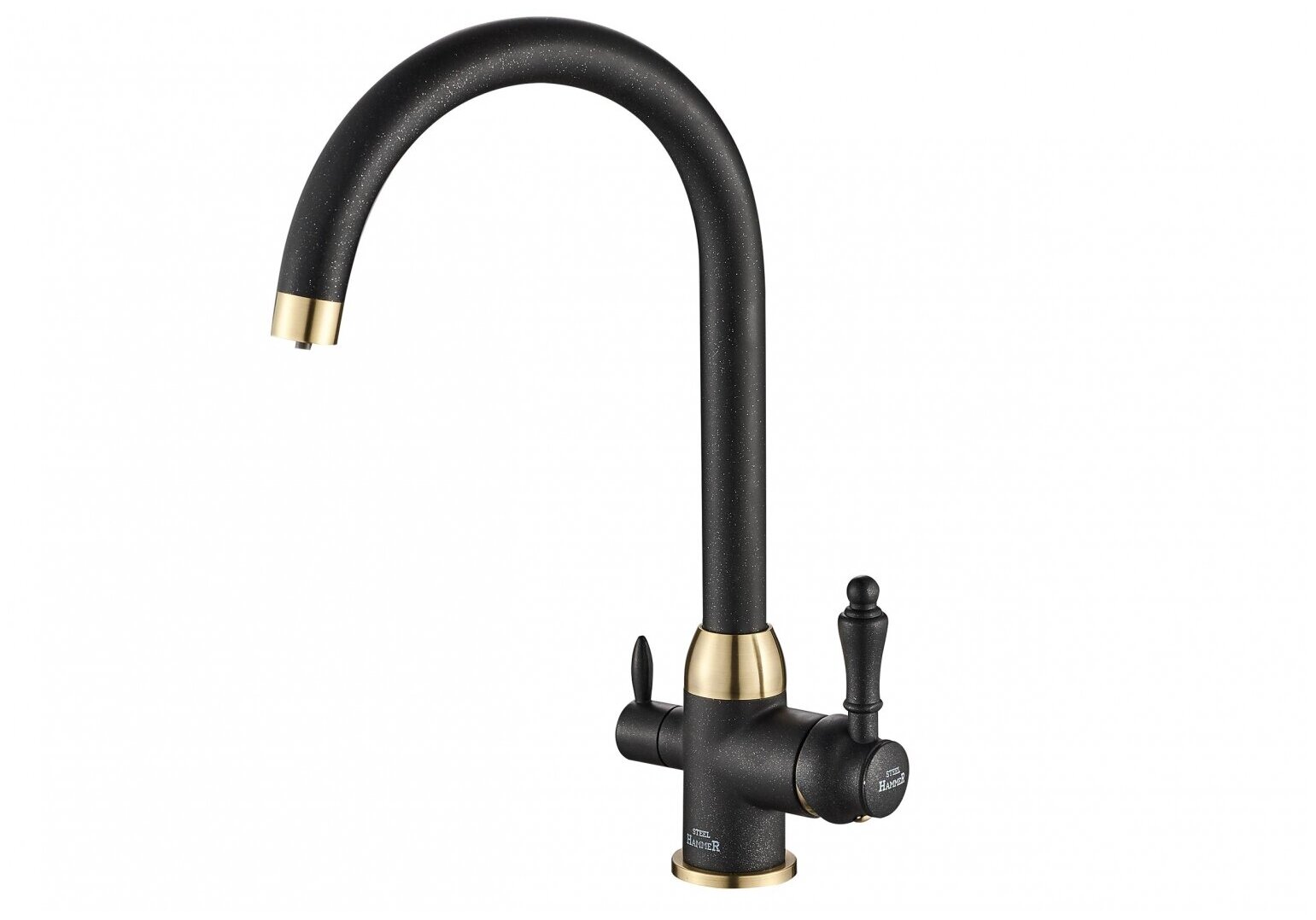 Смеситель для кухни под фильтр Zorg Steel Hammer SH 723 BLACK BR