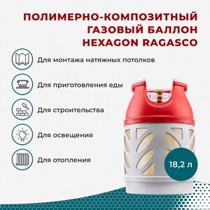 Композитный газовый баллон 18,2 л Hexagon Ragasco с российским типом соединения