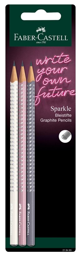 Набор карандашей ч/г Faber-Castell "Sparkle" 3шт., трехгран., заточен., блистер