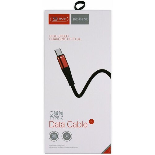 USB-кабель BYZ BC-015t AM-Type-C 1,2 метра, 3A, силикон, черный usb кабель byz bc 015t am type c 1 2 метра 3a силикон белый