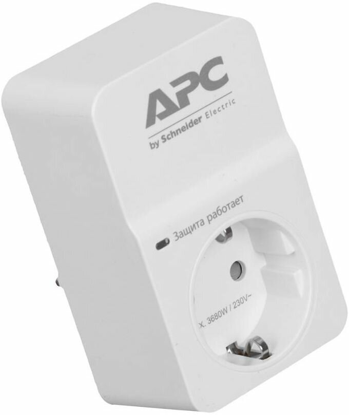 Сетевой фильтр APC by Schneider Electric Essential SurgeArrest PM1W-RS, 1 розетка, с/з, 16А / 3500 Вт 100 мм 63 мм 42 мм 1 - фотография № 8