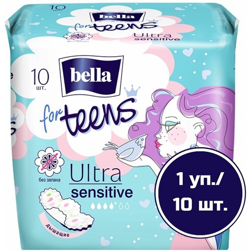 Bella прокладки for teens ultra sensitive, 4 капли, 10 шт., белый кремы eveкрем extrasoft банка