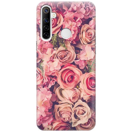 фото Re:pa чехол - накладка artcolor для realme 5 / 6i / c3 с принтом "розовый куст"
