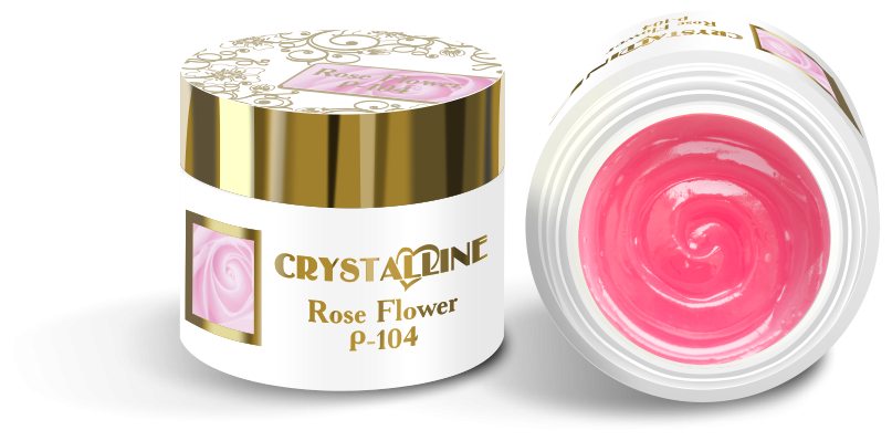 Хрустальный гель-пластилин для лепки на ногтях, гель для дизайна, цвет прозрачно-розовый P-104 Rose Flower, 5 мл.