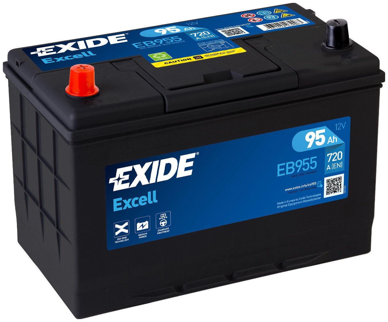 Автомобильный аккумулятор Exide Excell EB955