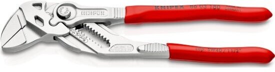 Клещи переставные - гаечный ключ Knipex KN-8603180SB, 40 мм (1 1/2"), 180 мм, хром, пластиковые рукоятки