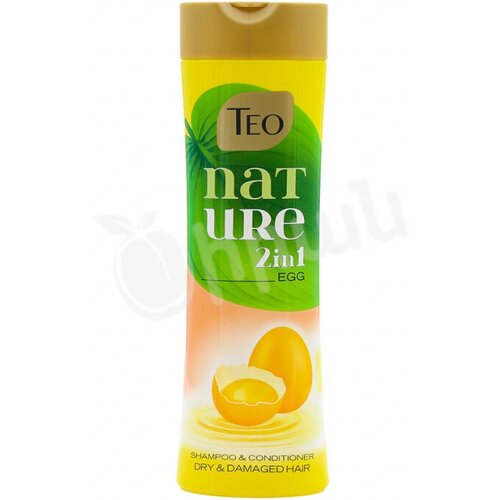 Шампунь и кондиционер Teo Nature 2 в 1 Egg Яичный для сухих и поврежденных волос, 350 мл, Болгария
