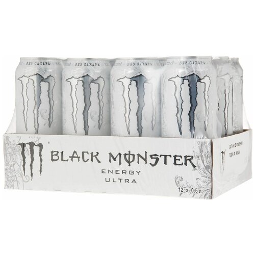 Энергетический напиток Monster Energy Black Ultra, 0.5 л, 12 шт.
