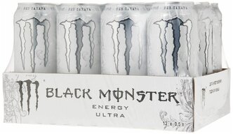 Энергетический напиток Monster Energy Black Ultra, 0.5 л, 12 шт.