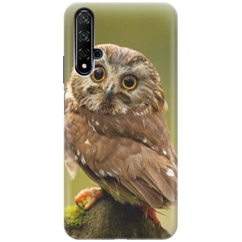 фото Cиликоновый чехол на huawei nova 5 / хуавей нова 5 с принтом "сова на дереве" gosso
