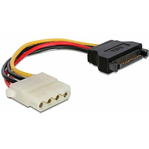 кабель переходник питания cablexpert cc sata ps molex 4pin m sata 15pin f 0 15 м Кабель Cablexpert SATA - Molex (CC-SATA-PS-M), 0.15 м, 1 шт., разноцветный