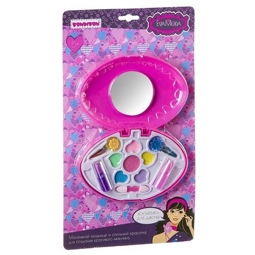 фото Набор детской декор. косметики bondibon eva moda, cdr 32,5*19*3 см; косметичка-овал с зеркальцем: те bondibon вв2270