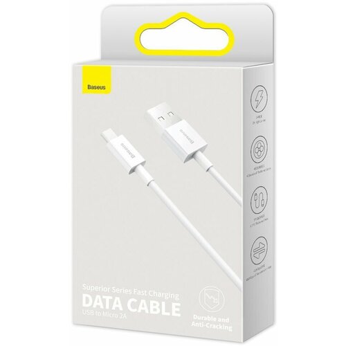 Кабель передачи данных Baseus Superior Series Fast Charging Data Cable USB to Micro 2A 1m white baseus кабель superior series fast charging data cable usb to micro 2a 1m white