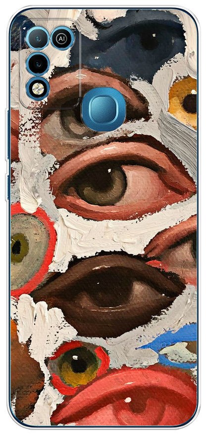 Силиконовый чехол "Глаза масляная живопись" на Infinix HOT 11 Play / Инфиникс Хот 11 Плей