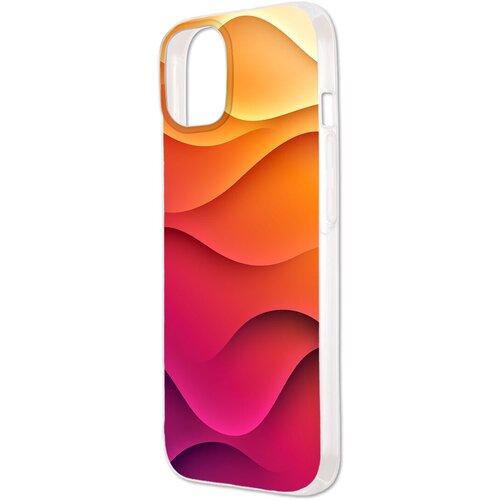 Силиконовый чехол Mcover для Apple iPhone 14 с рисунком Розовые волны силиконовый чехол mcover для apple iphone 6 plus с рисунком розовые волны
