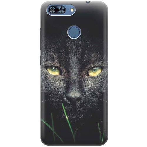 фото Cиликоновый чехол на zte blade v9 vita / зте блейд в9 вита с принтом "кошка в темноте" gosso