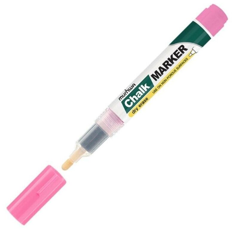 Маркер меловой MunHwa Chalk Marker (3мм спиртовая основа розовый) 24шт. (CM-10)