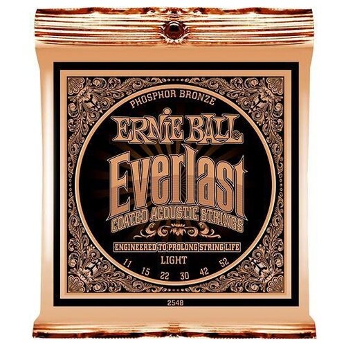 фото Ernie ball 2548 струны для акустической гитары everlast phosphor bronze