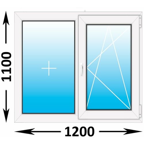 Пластиковое окно Veka WHS двухстворчатое 1200x1100 (ширина Х высота) (1200Х1100)