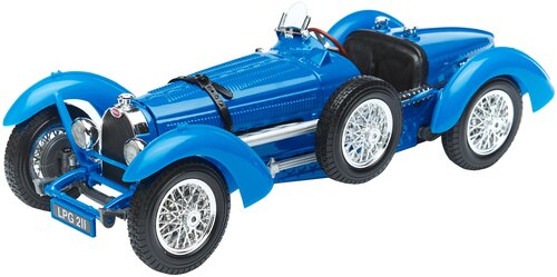 Гоночная машина Bburago Gold Bugatti Type 59 (18-12062) 1:18, 8 см, голубой