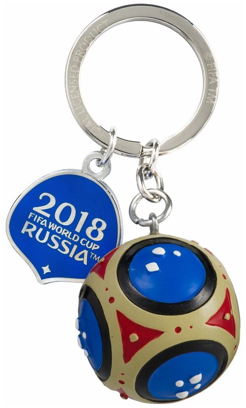 Брелок  2018 FIFA World Cup Russia, металл, синий, бежевый