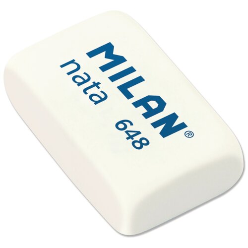 MILAN Ластик Nata 648 белый 1 ластик milan nata blue 7024 пластиковый синий картонный держатель 1шт cpm7024b