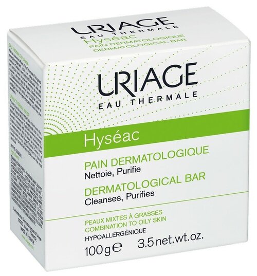 Uriage Мыло кусковое Hyseac, 100 мл, 100 г