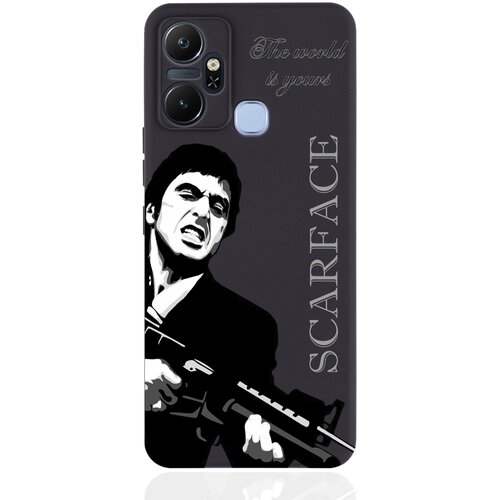 черный силиконовый чехол musthavecase для iphone 6 6s plus scarface tony montana лицо со шрамом для айфон 6 6с плюс Черный силиконовый чехол MustHaveCase для Infinix Smart 6 Plus Scarface Tony Montana/ Лицо со шрамом